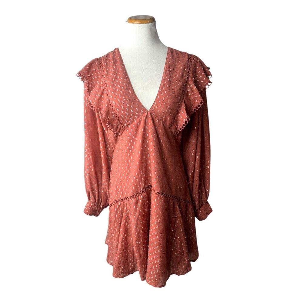 New‎ ASOS Holiday Shimmer Above Knee Sparkle Party Dress Size 10 Plunge Neck